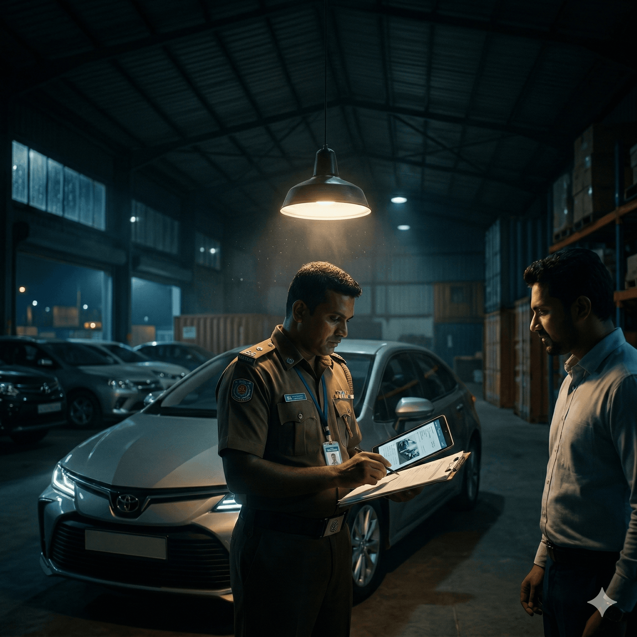 Official port customs check representing verified importer status